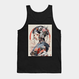 Ukiyo e style cyborg girl Tank Top